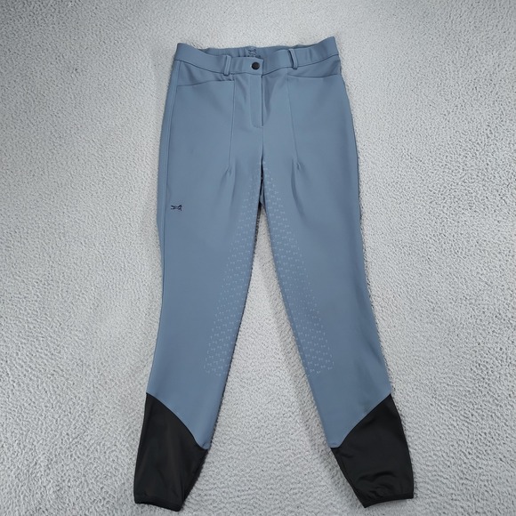 Fager Riding Breeches Womens EU 42 Blue Gray Full Seat Silicone Grip Equestrian